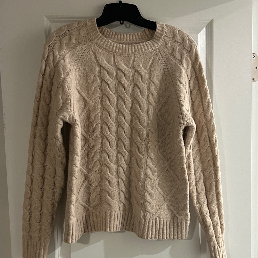Rachel Zoe Cable Knit Beige Sweater